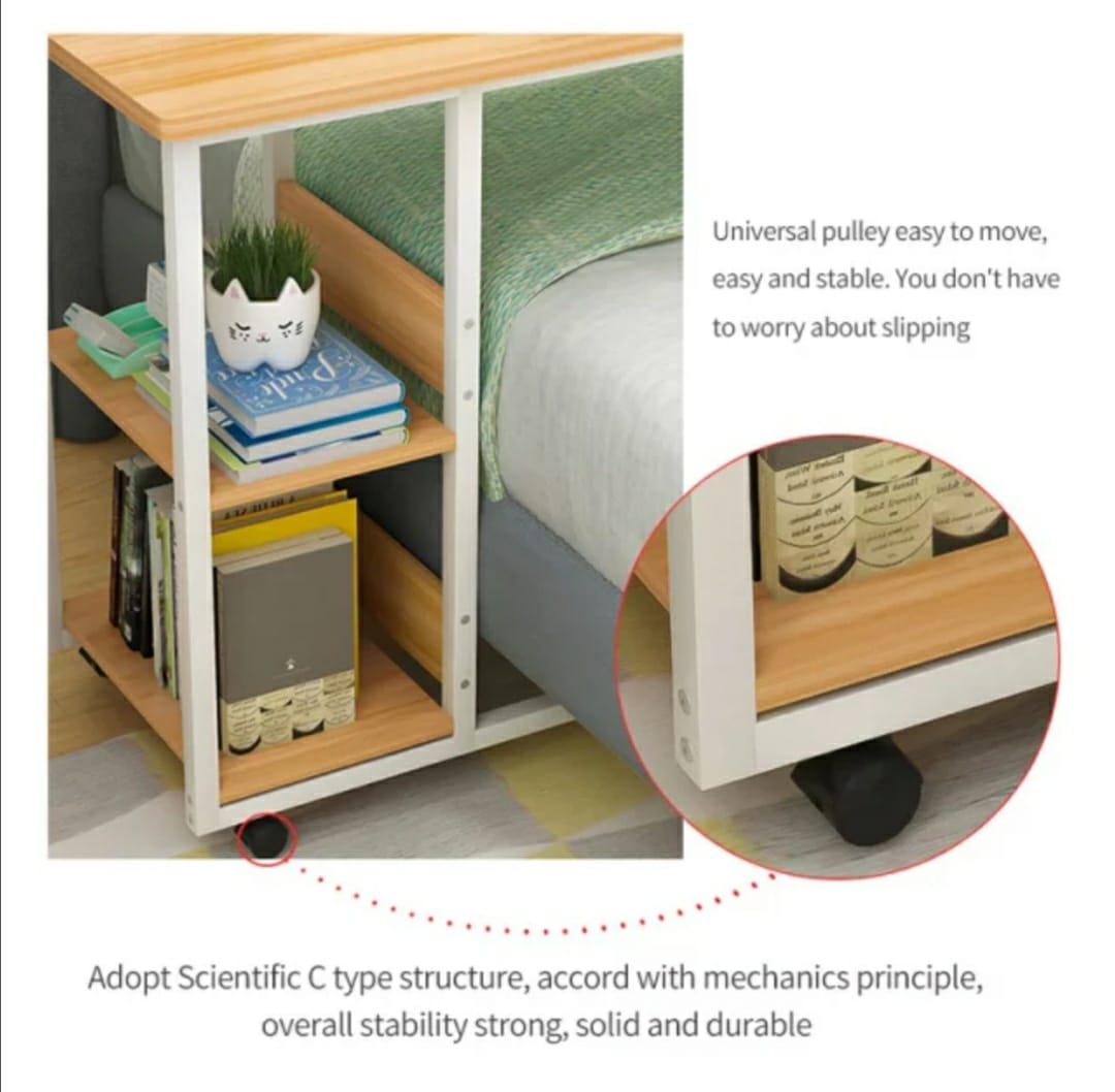 Bedside Laptop table with book shelves